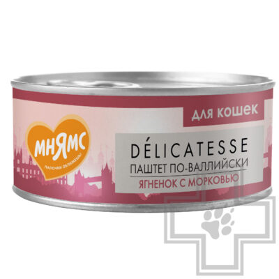 Мнямс Деликатес Консервы для кошек, с ягненком и морковью