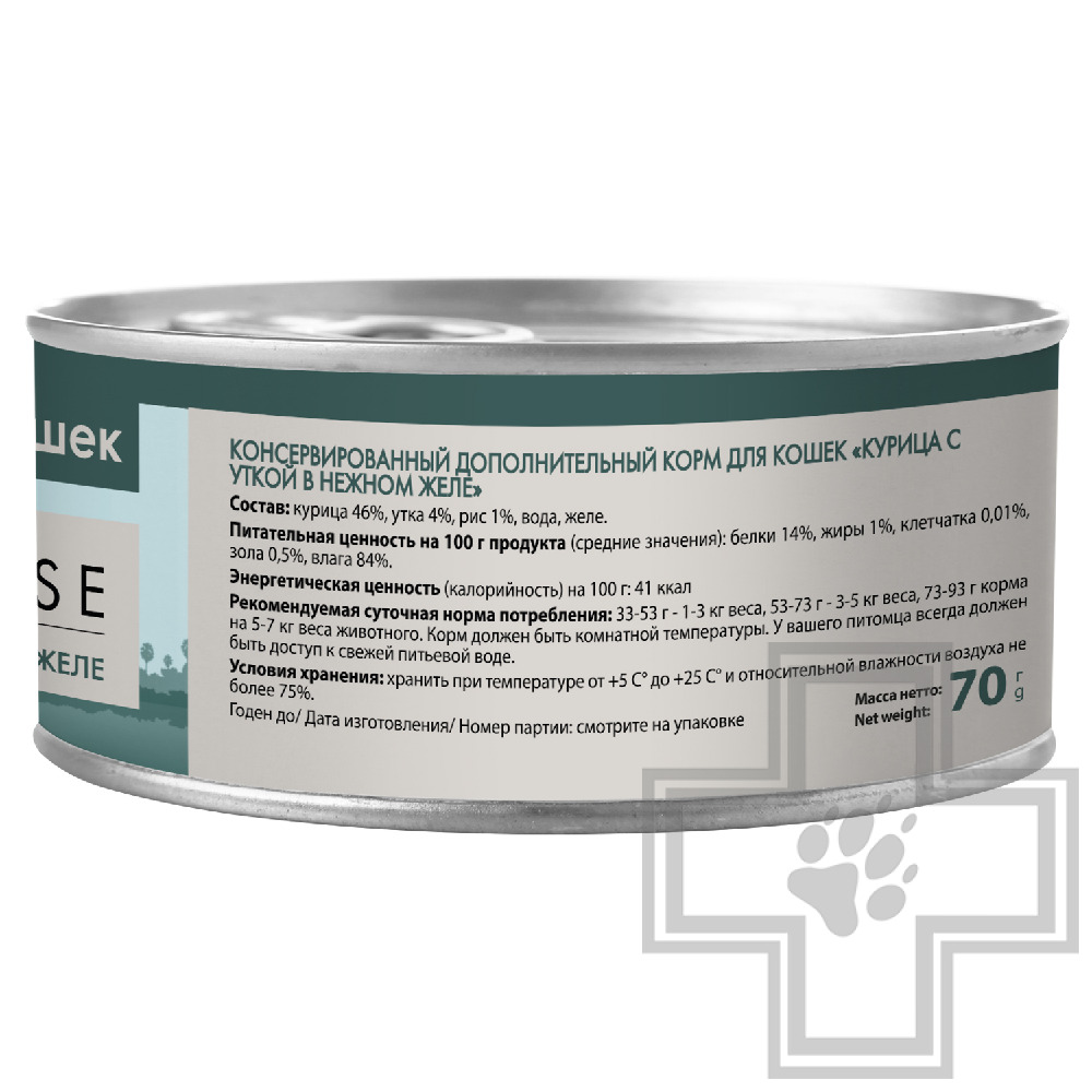 Мнямс Деликатес Консервы для кошек, с курицей и уткой в желе