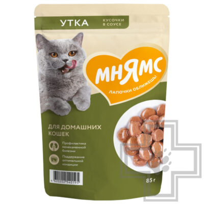 Мнямс На каждый день Пресервы для домашних кошек, с уткой в соусе