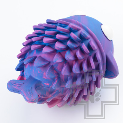 Mr.Kranch Игрушка резиновая "Рыба-ерш" не ароматизированная для собак, разноцветная