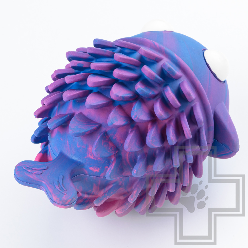 Mr.Kranch Игрушка резиновая "Рыба-ерш" не ароматизированная для собак, разноцветная