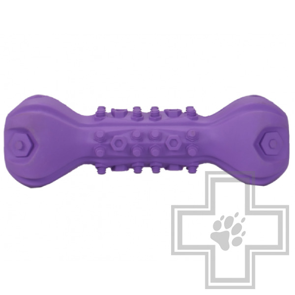 Mr.Kranch Игрушка Гантель дентальная для собак с ароматом сливок и пищалкой, фиолетовая