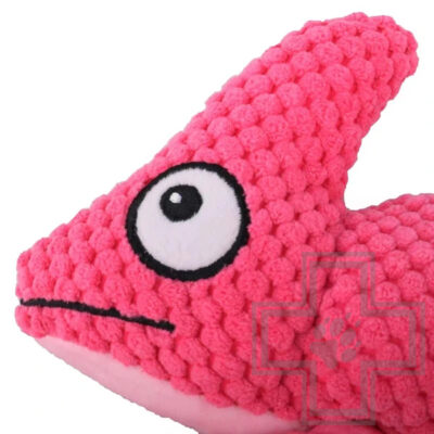 Mr.Kranch Игрушка плюшевая "Хамелеон" с канатиками и пищалкой для собак, розовая