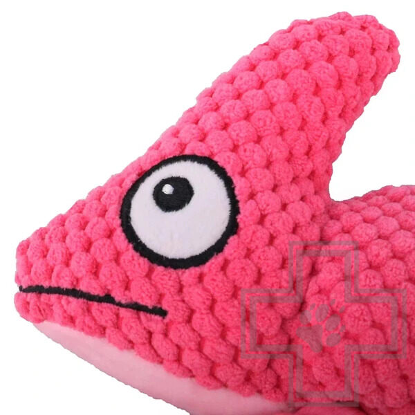 Mr.Kranch Игрушка плюшевая "Хамелеон" с канатиками и пищалкой для собак, розовая Mr.Kranch Игрушка плюшевая "Хамелеон" с канатиками и пищалкой для собак, розовая