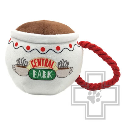 Mr.Kranch Игрушка плюшевая "Кофейная чашка" с пищалкой и канатиком для собак