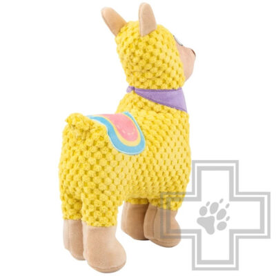 Mr.Kranch Игрушка плюшевая "Лама" с пищалкой для собак, желтая