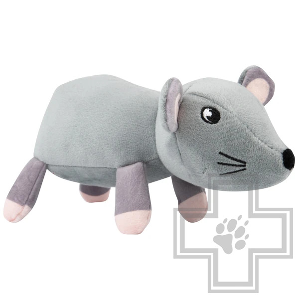 Mr.Kranch Игрушка плюшевая "Мышь" для собак, серая