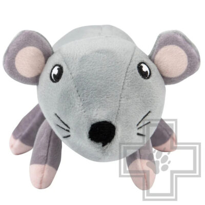 Mr.Kranch Игрушка плюшевая "Мышь" для собак, серая