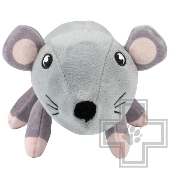 Mr.Kranch Игрушка плюшевая "Мышь" для собак, серая