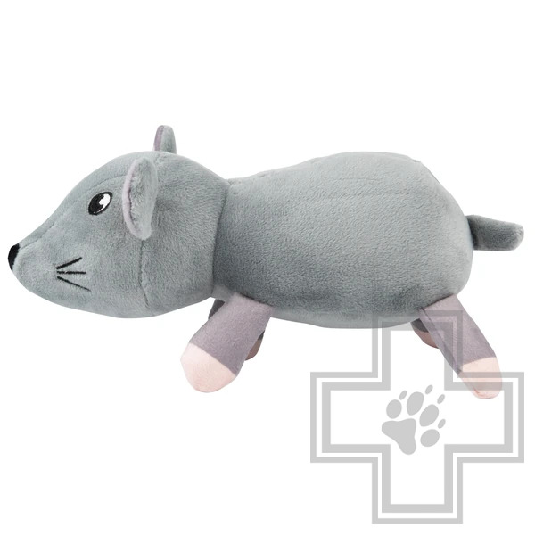 Mr.Kranch Игрушка плюшевая "Мышь" для собак, серая