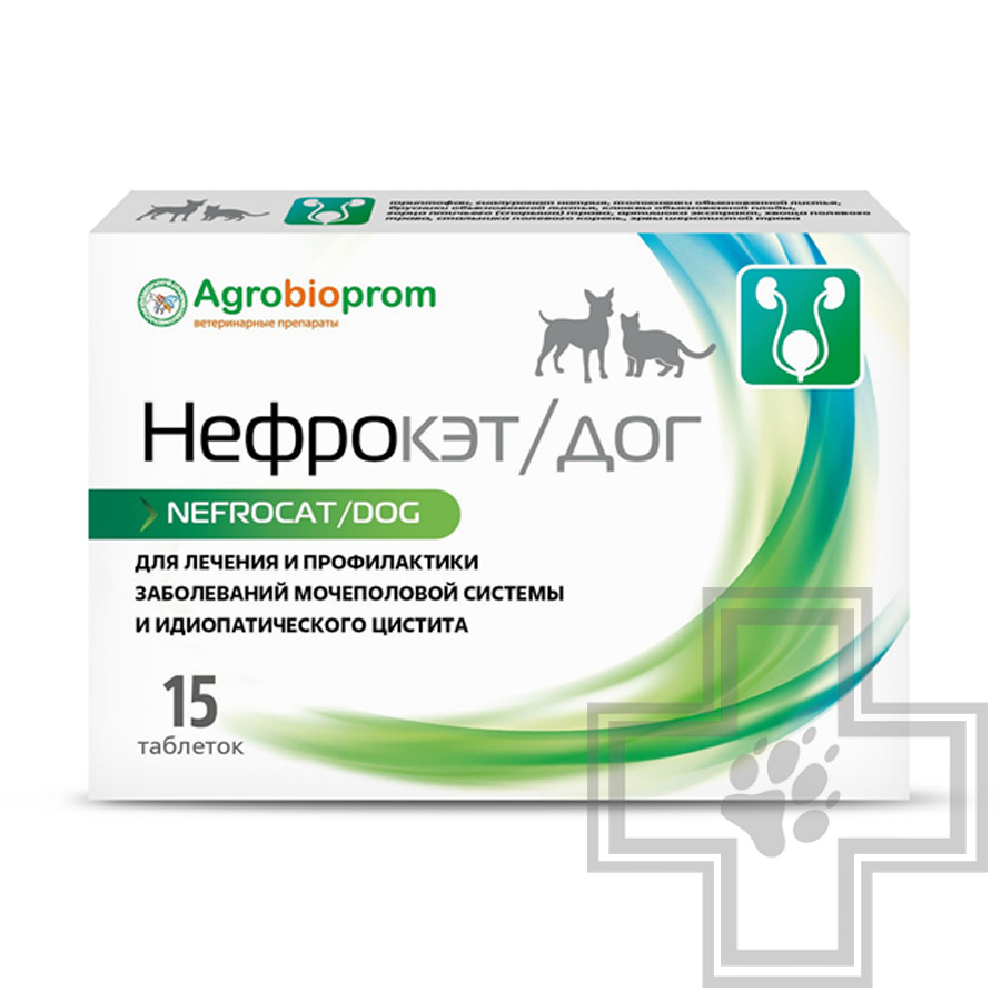 Нефрокэт/дог Таблетки для лечения и профилактики МКБ у кошек и собак
