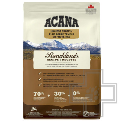 Acana Ranchlands Recipe Корм беззерновой для собак всех пород, с говядиной, ягненком и свининой