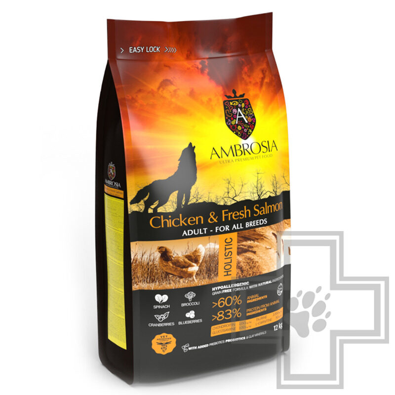 Ambrosia Grain Free Adult Корм для взрослых собак всех пород, с курицей и овощами