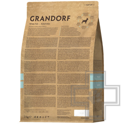 Grandorf Adult Mini Breeds Корм для взрослых собак мелких пород, с белой рыбой