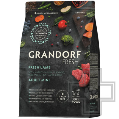 Grandorf Fresh Adult Mini Корм для взрослых собак мелких пород, с ягненком и бататом
