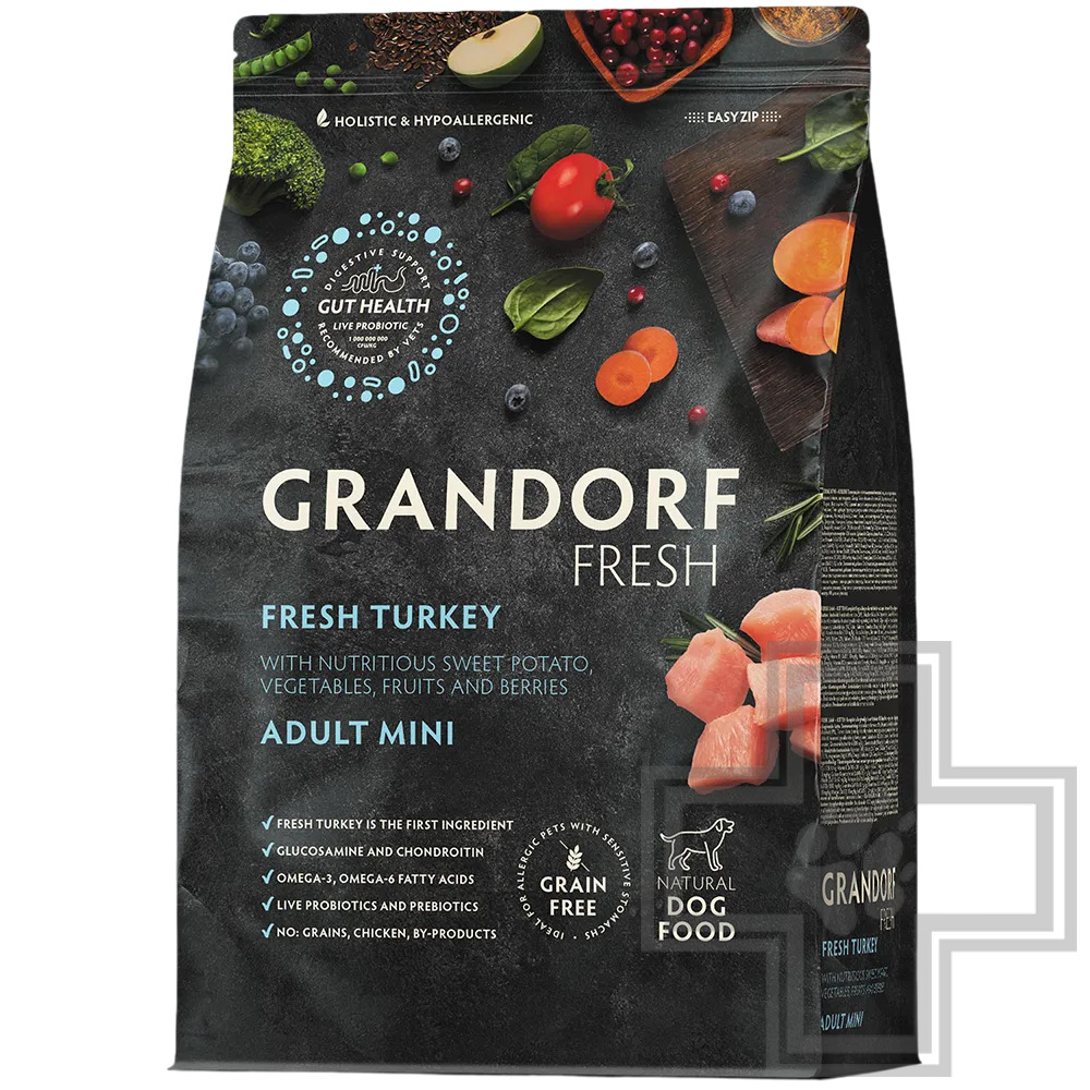 Grandorf Fresh Adult Mini Корм для взрослых собак мелких пород, с индейкой и бататом