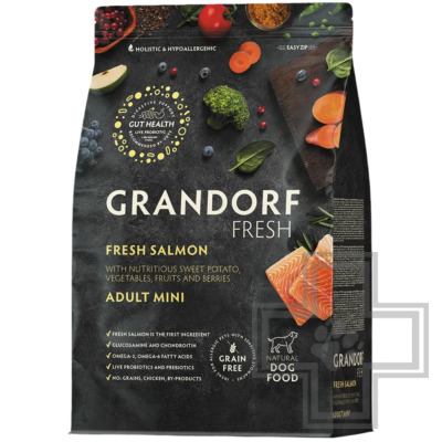 Grandorf Fresh Adult Mini Корм для взрослых собак мелких пород, с лососем и бататом