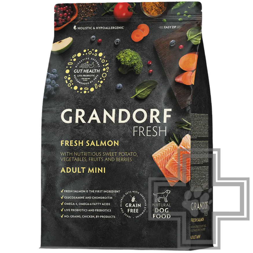 Grandorf Fresh Adult Mini Корм для взрослых собак мелких пород, с лососем и бататом