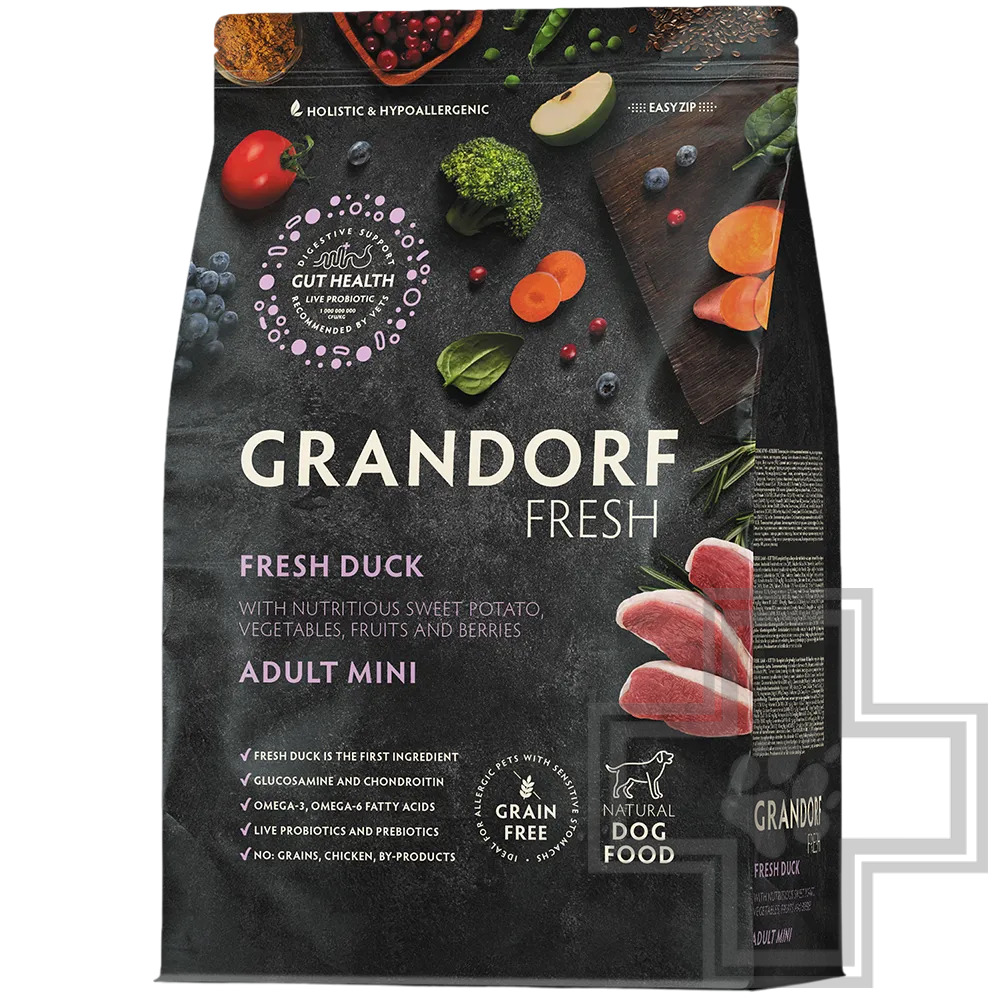 Grandorf Fresh Adult Mini Корм для взрослых собак мелких пород, с уткой и бататом