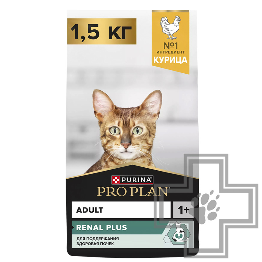 Pro Plan Renal Plus Adult Корм для взрослых кошек для поддержания здоровья почек, с курицей