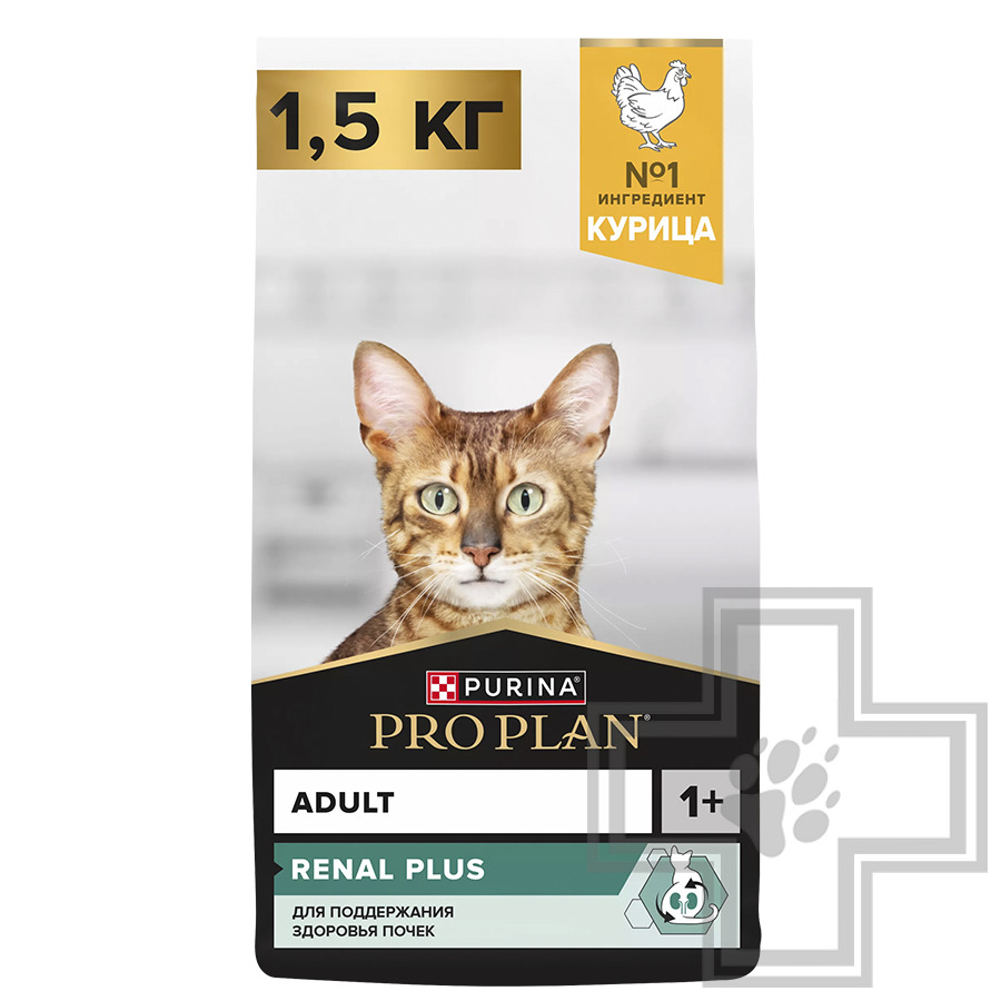 Pro Plan Renal Plus Adult Корм для взрослых кошек для поддержания здоровья почек, с курицей
