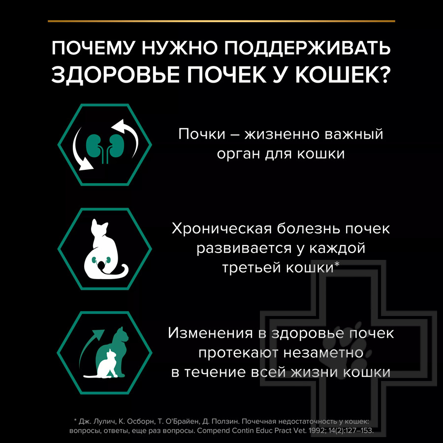 Pro Plan Renal Plus Adult Корм для взрослых кошек для поддержания здоровья почек, с курицей