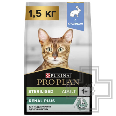 Pro Plan Renal Plus Sterilised Adult Корм для стерилизованных взрослых кошек, с кроликом