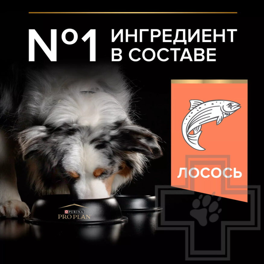Pro Plan Sensitive Skin Medium Adult Корм для взрослых собак средних пород, с лососем