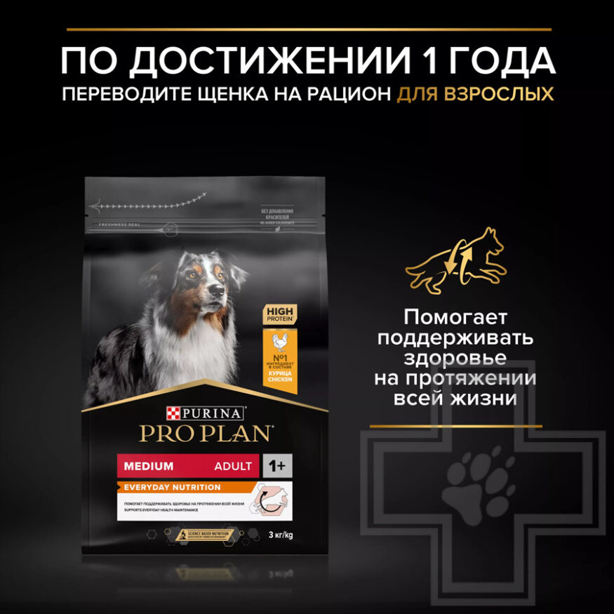 Pro Plan Sensitive Skin Medium Puppy Корм для щенков средних пород с чувствительной кожей, с лососем
