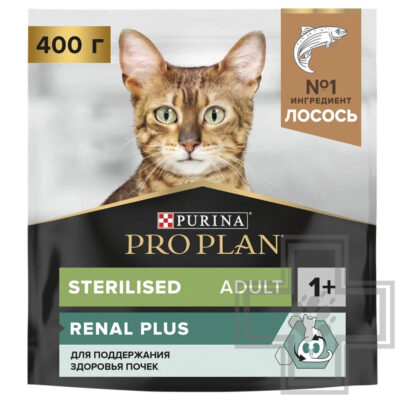 Pro Plan Renal Plus Sterilised Adult Корм для стерилизованных кошек для поддержки почек, с лососем