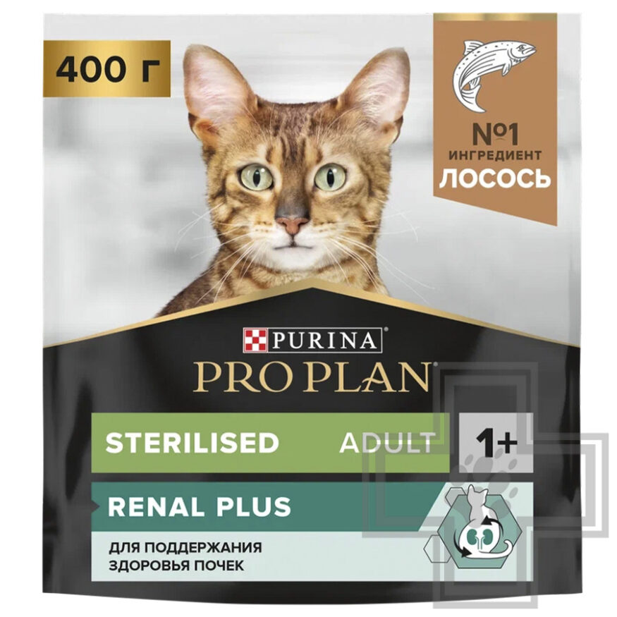 Pro Plan Renal Plus Sterilised Adult Корм для стерилизованных кошек для поддержки почек, с лососем