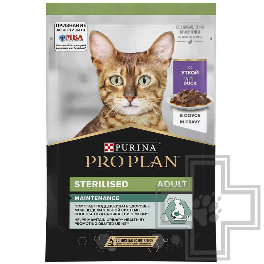 Pro Plan Maintenance Sterilised Adult Пресервы для взрослых стерилизованных кошек, с уткой в соусе