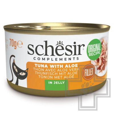 Schesir Complements Консервы для взрослых кошек, с тунцом и алоэ в желе