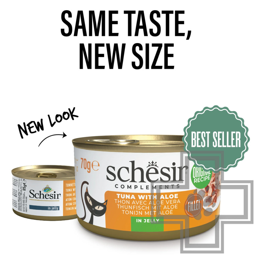 Schesir Complements Консервы для взрослых кошек, с тунцом и алоэ в желе Schesir Complements Консервы для взрослых кошек, с тунцом и алоэ в желе