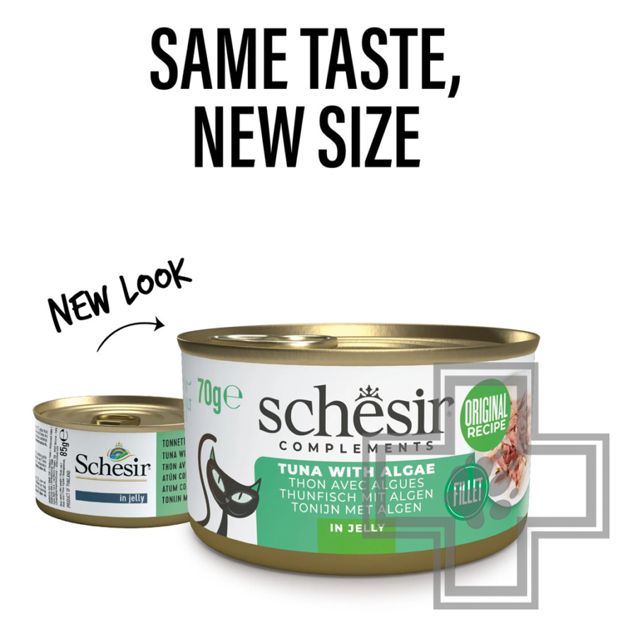 Schesir Complements Консервы для взрослых кошек, с тунцом и водорослями в желе Schesir Complements Консервы для взрослых кошек, с тунцом и водорослями в желе