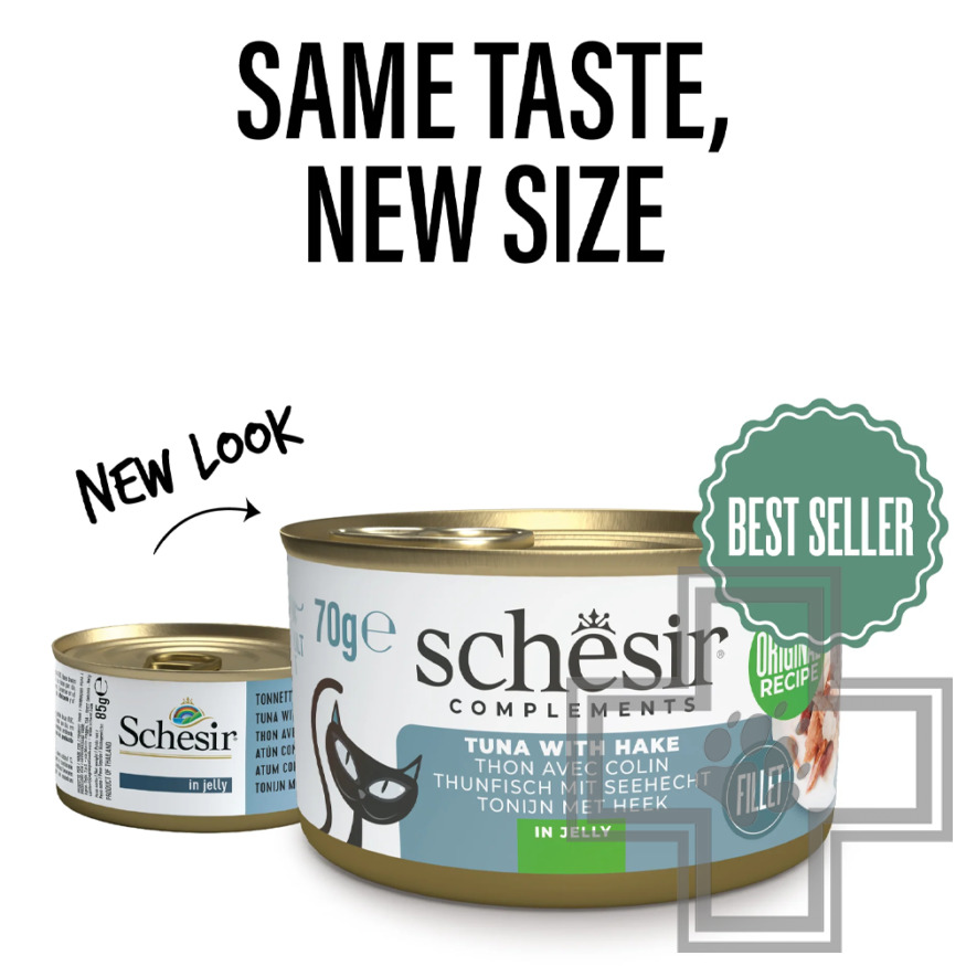 Schesir Complements Консервы для взрослых кошек, с тунцом и хеком в желе Schesir Complements Консервы для взрослых кошек, с тунцом и хеком в желе