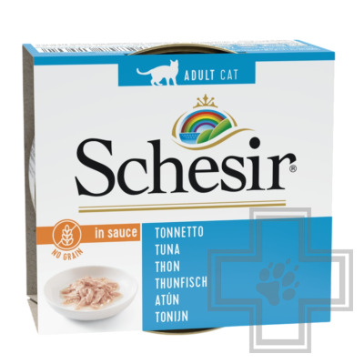 Schesir Консервы беззерновые для взрослых кошек, тунец в соусе
