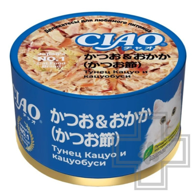 INABA CIAO Консервы для кошек, с тунцом Кацуо и кацуобуси