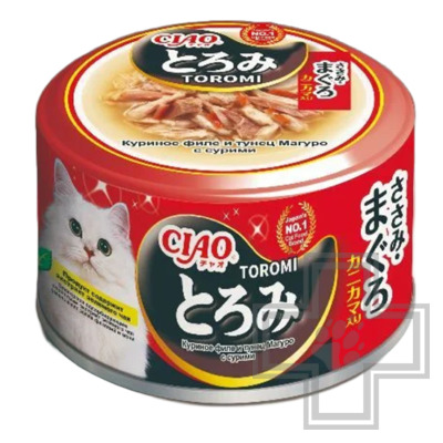 INABA CIAO Toromi Консервы для кошек, с куриным филе, тунцом Магуро и сурими