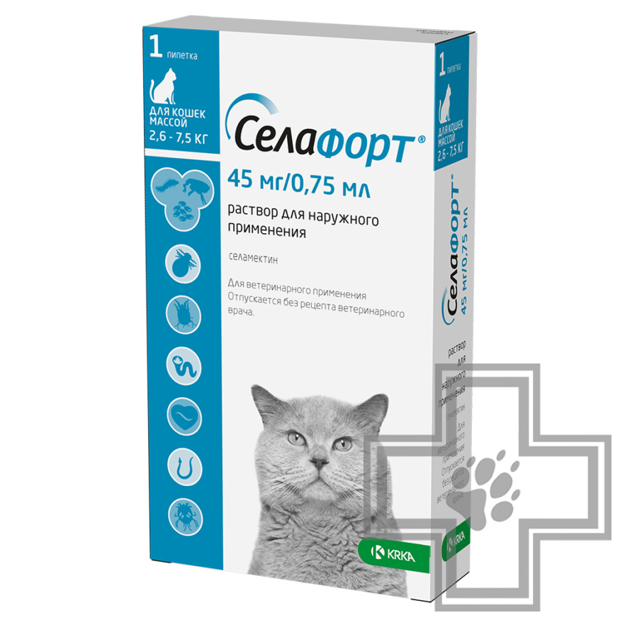 Селафорт Капли на холку противопаразитарные для кошек (цена за 1 пипетку)