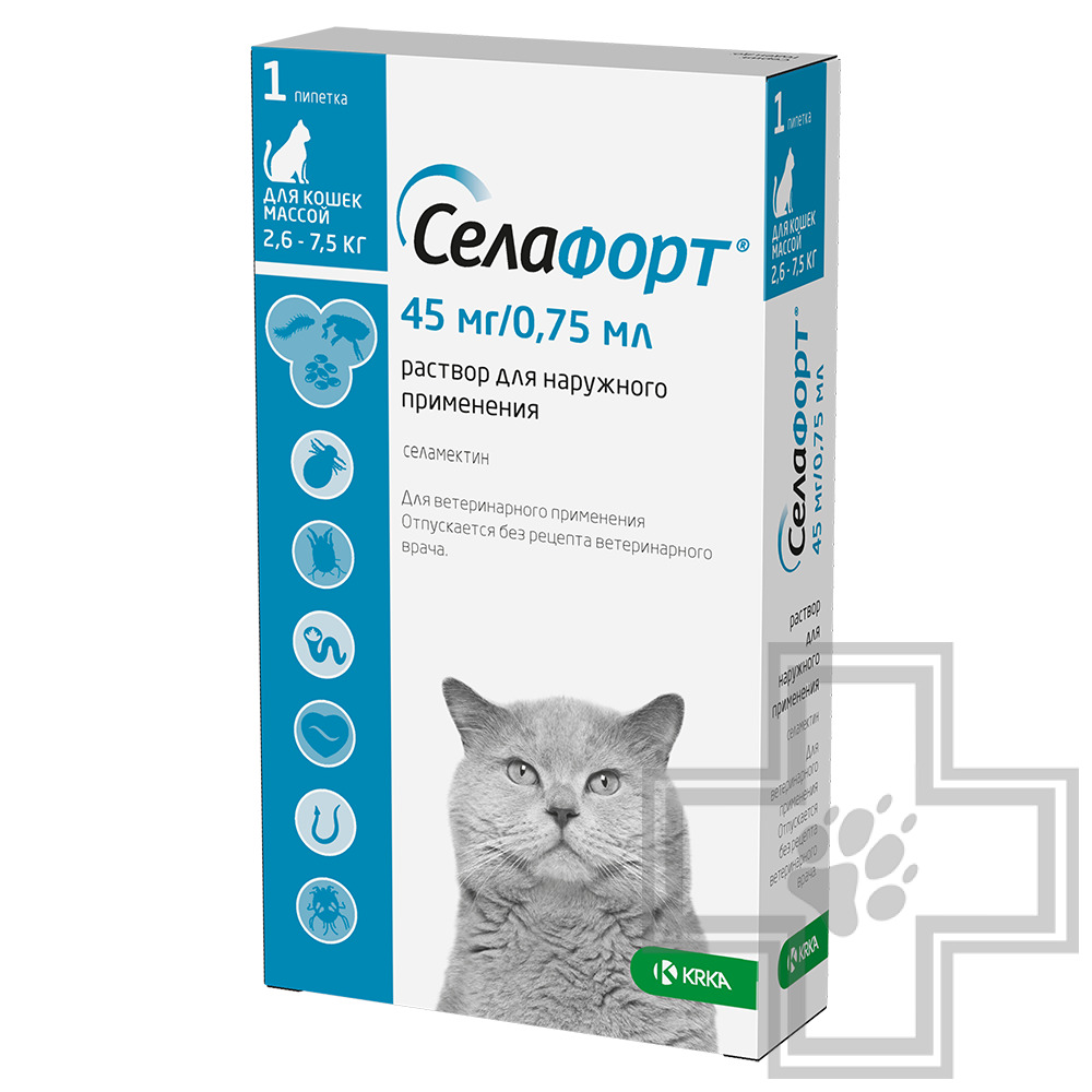 Селафорт Капли на холку противопаразитарные для кошек (цена за 1 пипетку)