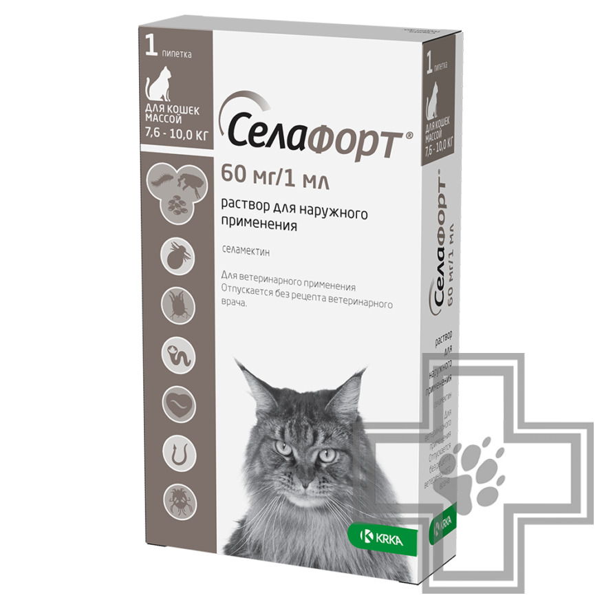 Селафорт Капли на холку противопаразитарные для кошек (цена за 1 пипетку) Селафорт Капли на холку противопаразитарные для кошек (цена за 1 пипетку)