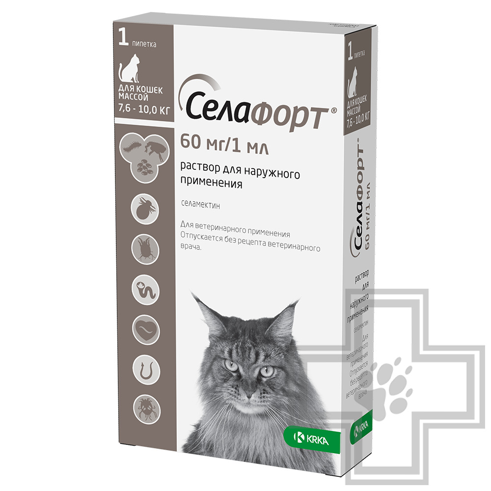 Селафорт Капли на холку противопаразитарные для кошек (цена за 1 пипетку)