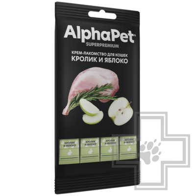 AlphaPet Superpremium Крем-лакомство для кошек, с кроликом и яблоком