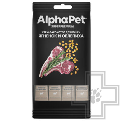 AlphaPet Superpremium Крем-лакомство для кошек, с ягненком и облепихой