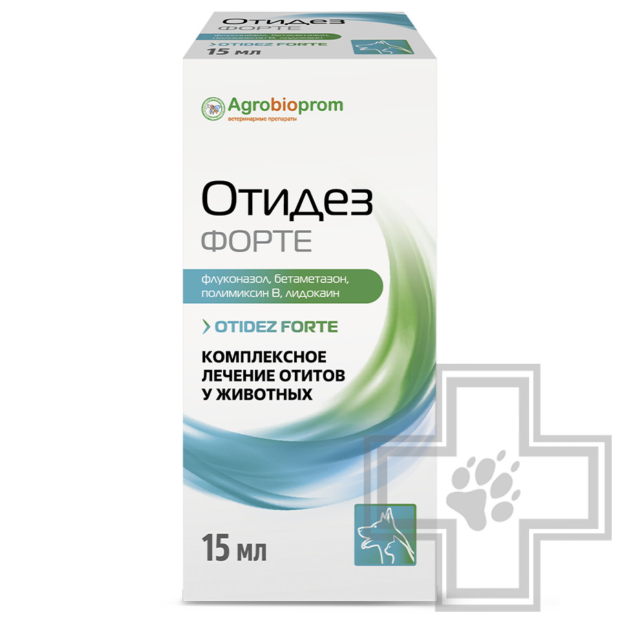 Отидез Форте Капли для комплексного лечения отитов у животных