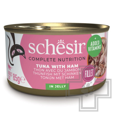 Schesir Complete Nutrition Консервы для кошек, с тунцом и ветчиной в желе