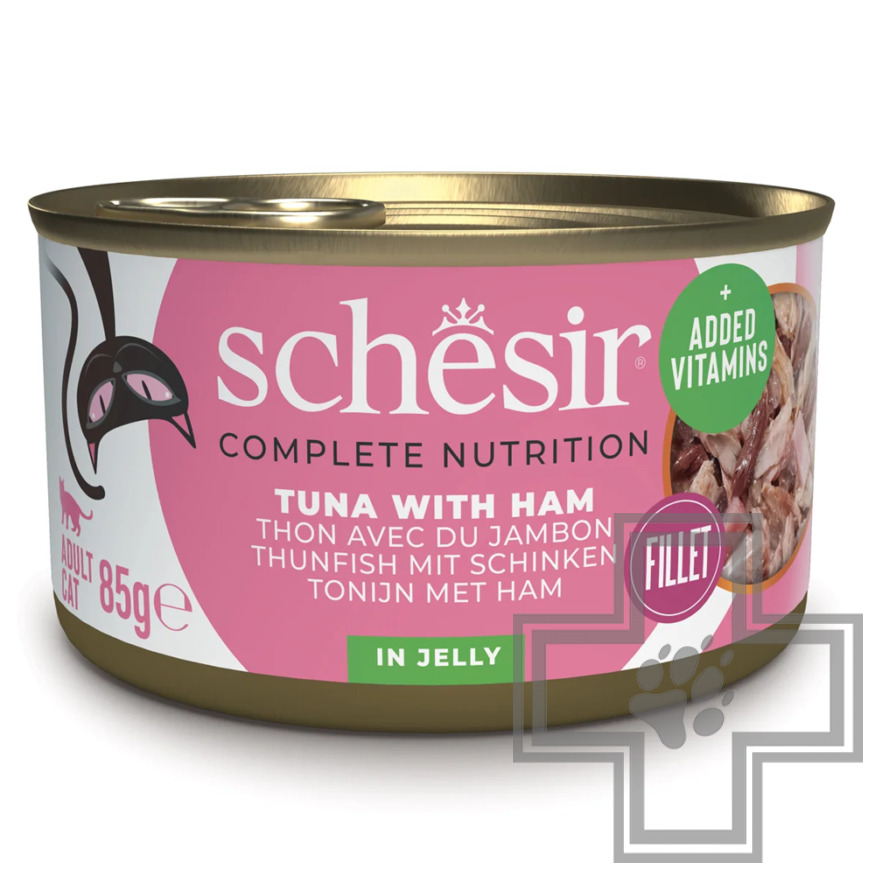 Schesir Complete Nutrition Консервы для кошек, с тунцом и ветчиной в желе