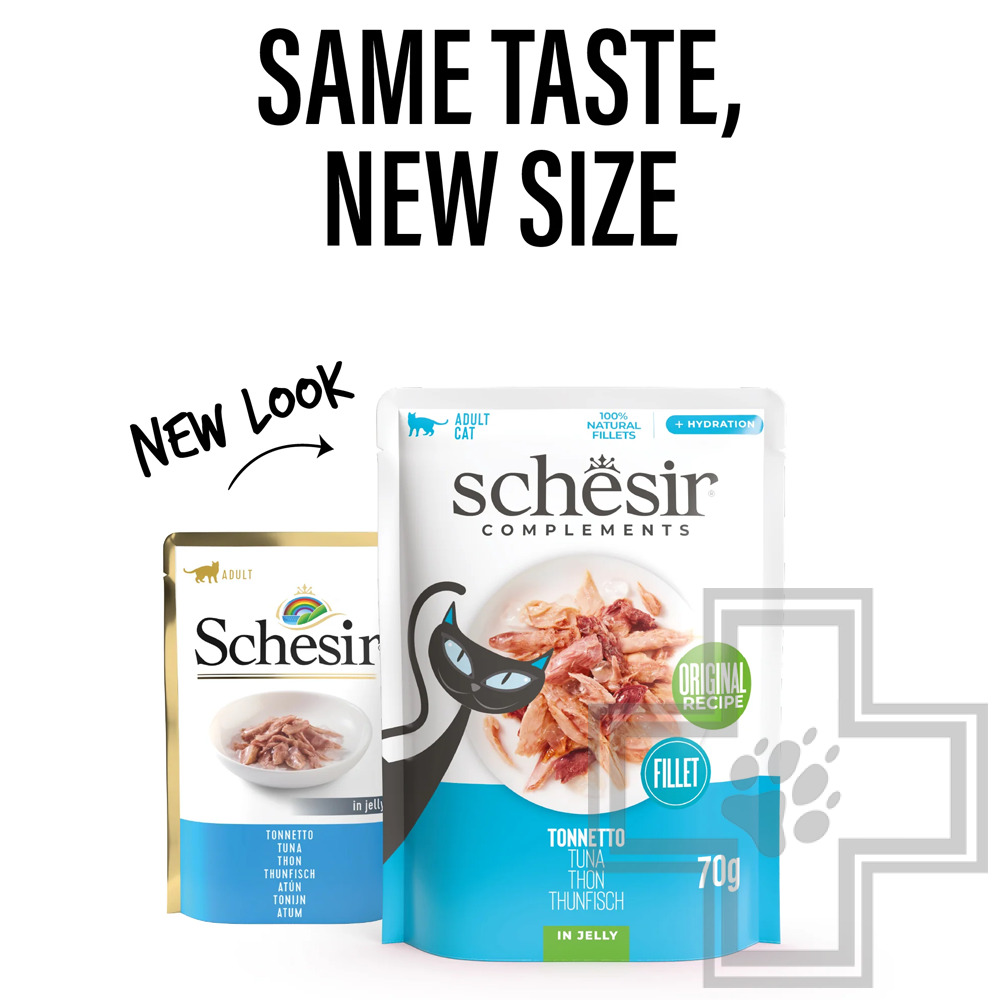 Schesir Complete Nutrition Пресервы для кошек, с тунцом в желе, 70 г