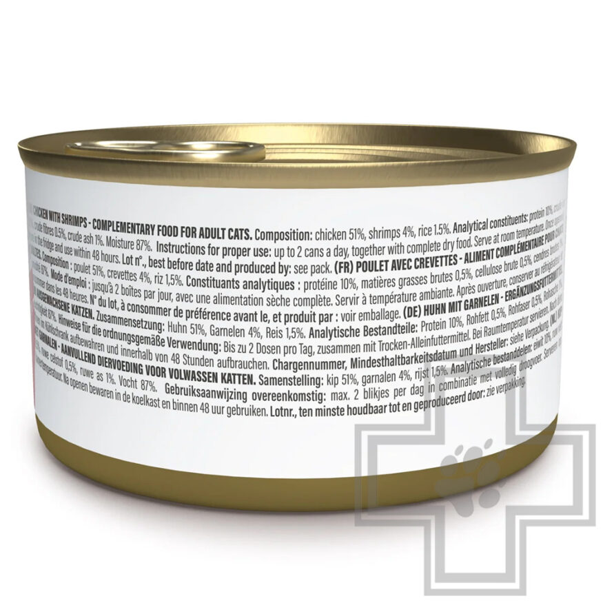 Schesir Complements Консервы для взрослых кошек, с курицей и креветками в бульоне Schesir Complements Консервы для взрослых кошек, с курицей и креветками в бульоне